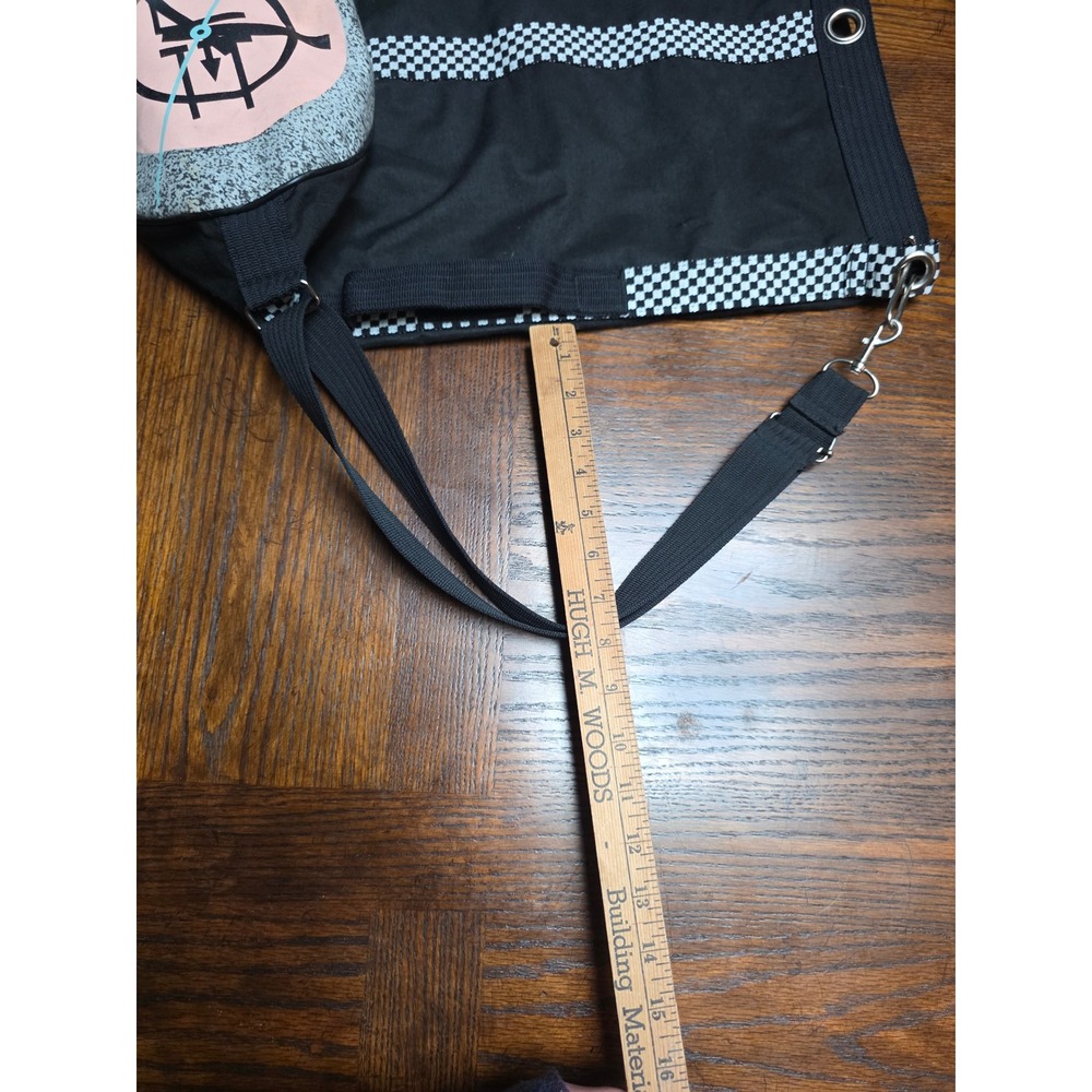 Vintage Swatch Canvas Duffel Bag Black Checkered Clock Face Retro 80s Gear Bag - Picture 14 of 16